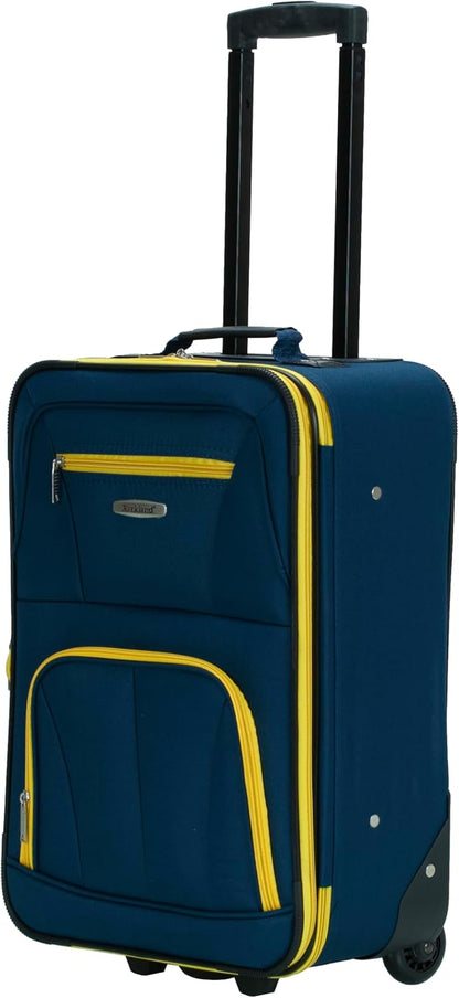 Fashion Softside Upright Luggage Set, Expandable, Wheel, Telescopic Handle,Turquoise, (14/19) - Colors A