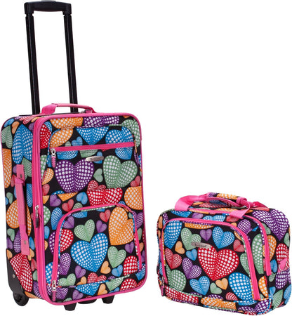 Fashion Softside Upright Luggage Set, Expandable, Wheel, Telescopic Handle,Turquoise, (14/19) - Colors A