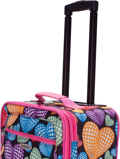 Fashion Softside Upright Luggage Set, Expandable, Wheel, Telescopic Handle,Turquoise, (14/19) - Colors A