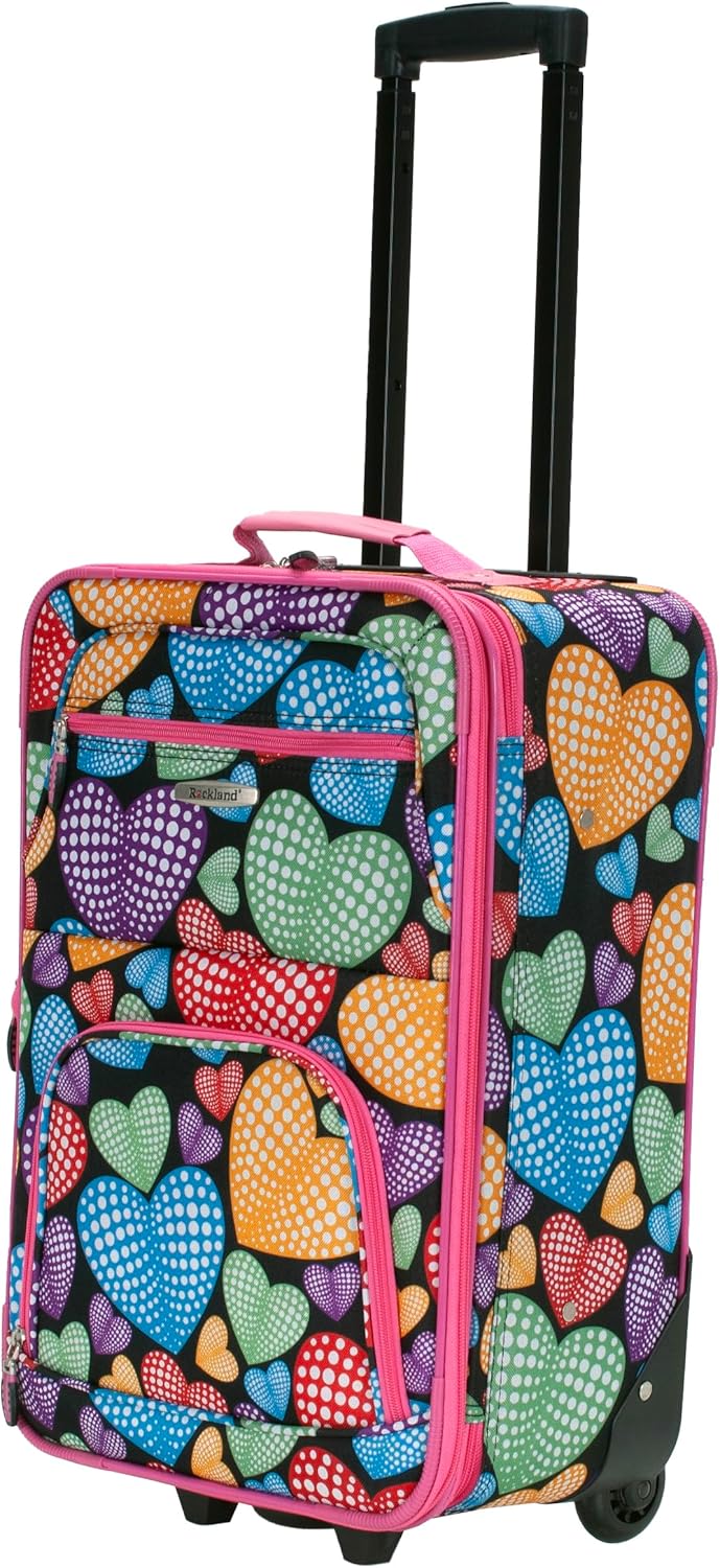 Fashion Softside Upright Luggage Set, Expandable, Wheel, Telescopic Handle,Turquoise, (14/19) - Colors A