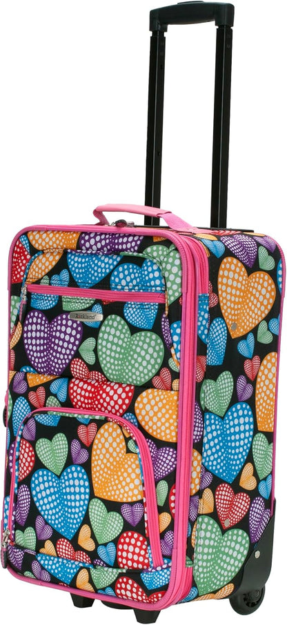 Fashion Softside Upright Luggage Set, Expandable, Wheel, Telescopic Handle,Turquoise, (14/19) - Colors A