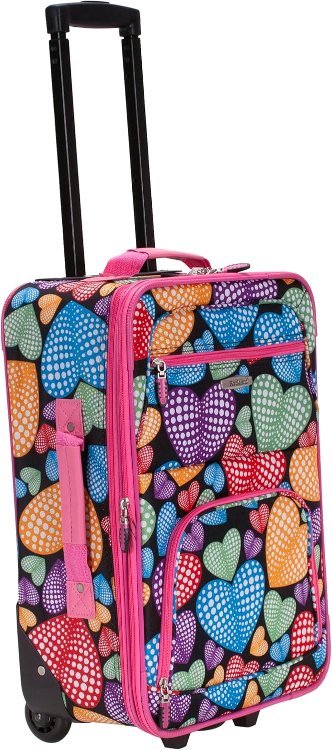 Fashion Softside Upright Luggage Set, Expandable, Wheel, Telescopic Handle,Turquoise, (14/19) - Colors A