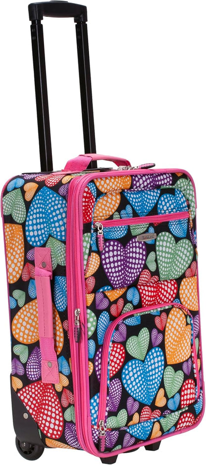 Fashion Softside Upright Luggage Set, Expandable, Wheel, Telescopic Handle,Turquoise, (14/19) - Colors A