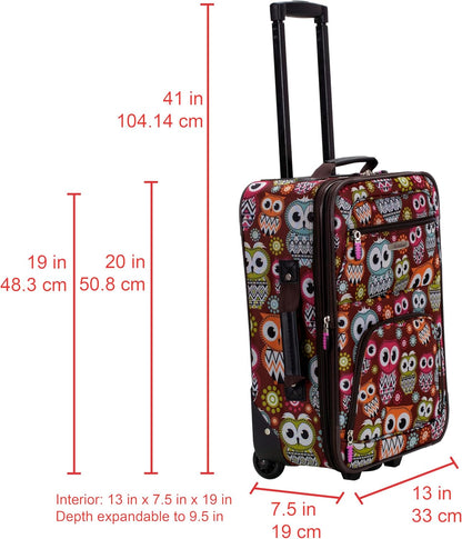 Fashion Softside Upright Luggage Set, Expandable, Wheel, Telescopic Handle,Turquoise, (14/19) - Colors A