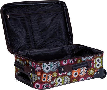 Fashion Softside Upright Luggage Set, Expandable, Wheel, Telescopic Handle,Turquoise, (14/19) - Colors A