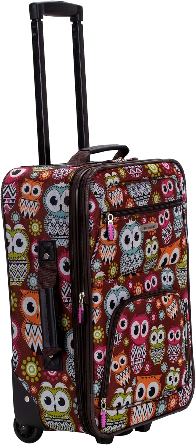 Fashion Softside Upright Luggage Set, Expandable, Wheel, Telescopic Handle,Turquoise, (14/19) - Colors A
