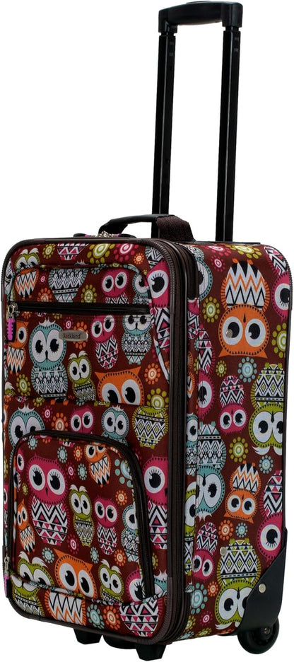Fashion Softside Upright Luggage Set, Expandable, Wheel, Telescopic Handle,Turquoise, (14/19) - Colors A