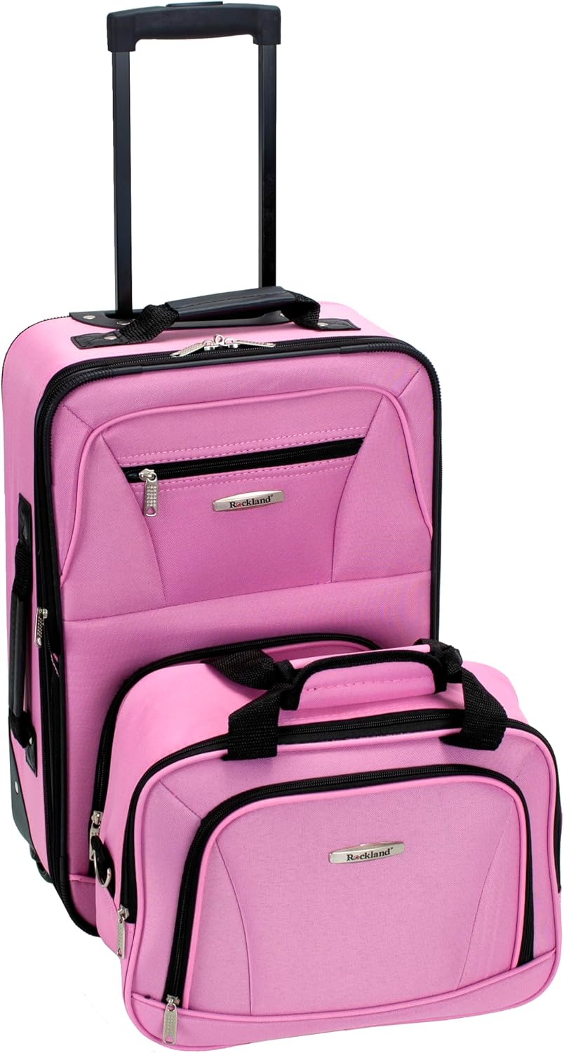 Fashion Softside Upright Luggage Set, Expandable, Wheel, Telescopic Handle,Turquoise, (14/19) - Colors A