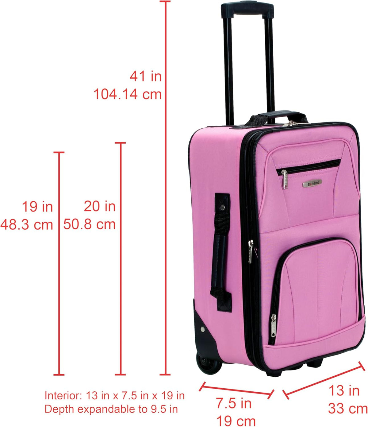 Fashion Softside Upright Luggage Set, Expandable, Wheel, Telescopic Handle,Turquoise, (14/19) - Colors A