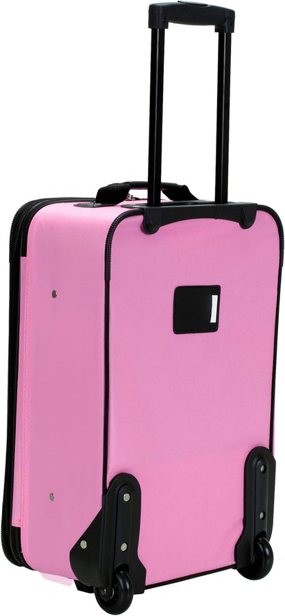 Fashion Softside Upright Luggage Set, Expandable, Wheel, Telescopic Handle,Turquoise, (14/19) - Colors A