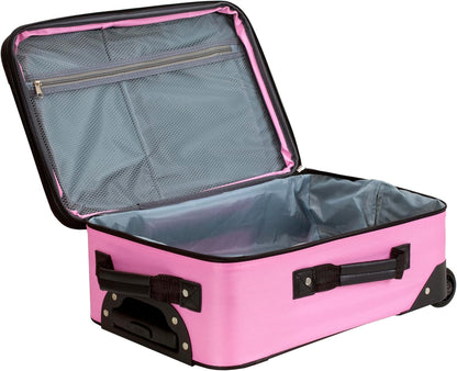 Fashion Softside Upright Luggage Set, Expandable, Wheel, Telescopic Handle,Turquoise, (14/19) - Colors A