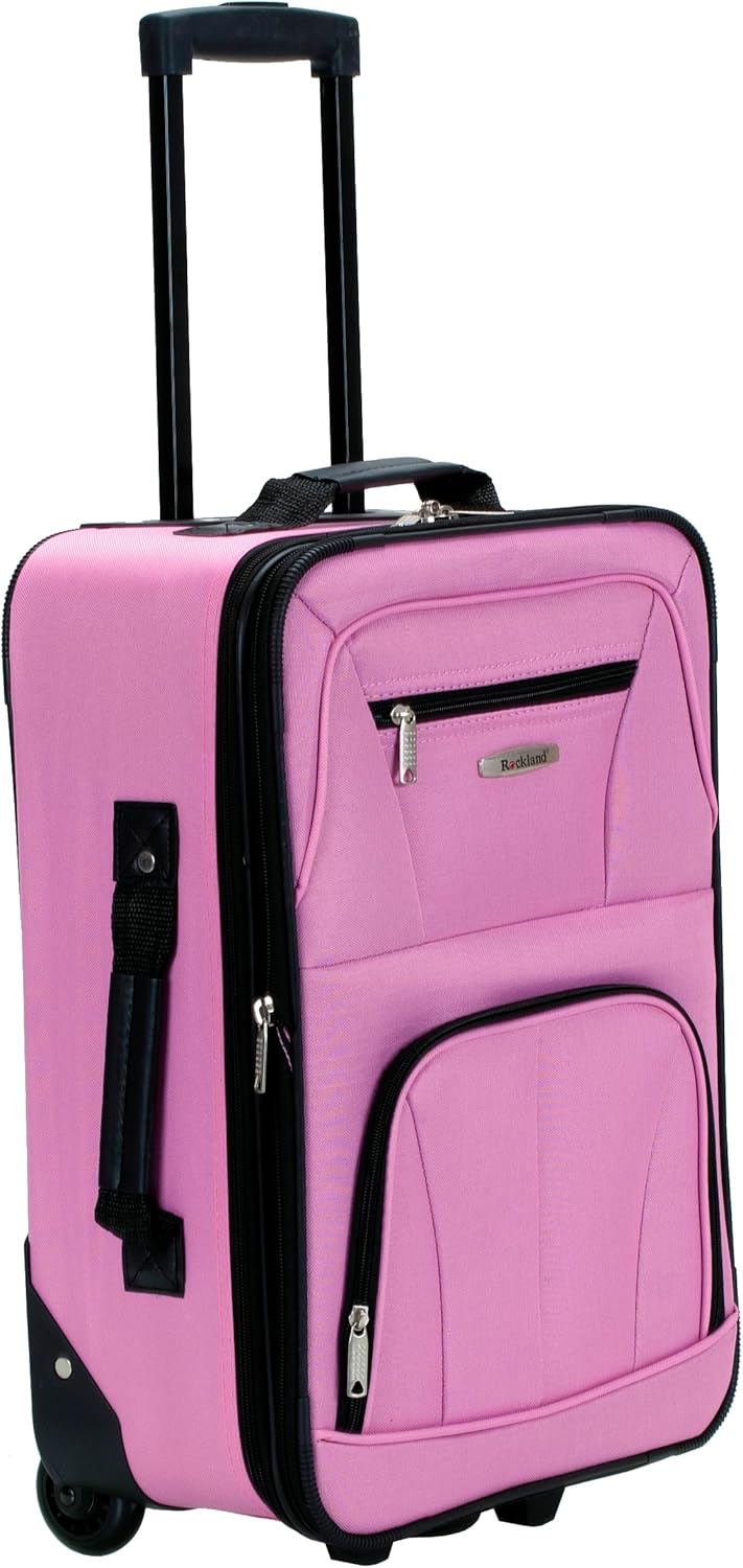 Fashion Softside Upright Luggage Set, Expandable, Wheel, Telescopic Handle,Turquoise, (14/19) - Colors A