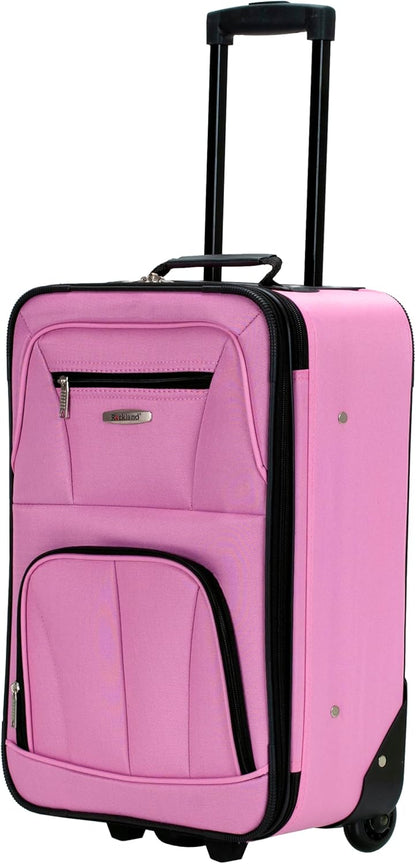 Fashion Softside Upright Luggage Set, Expandable, Wheel, Telescopic Handle,Turquoise, (14/19) - Colors A