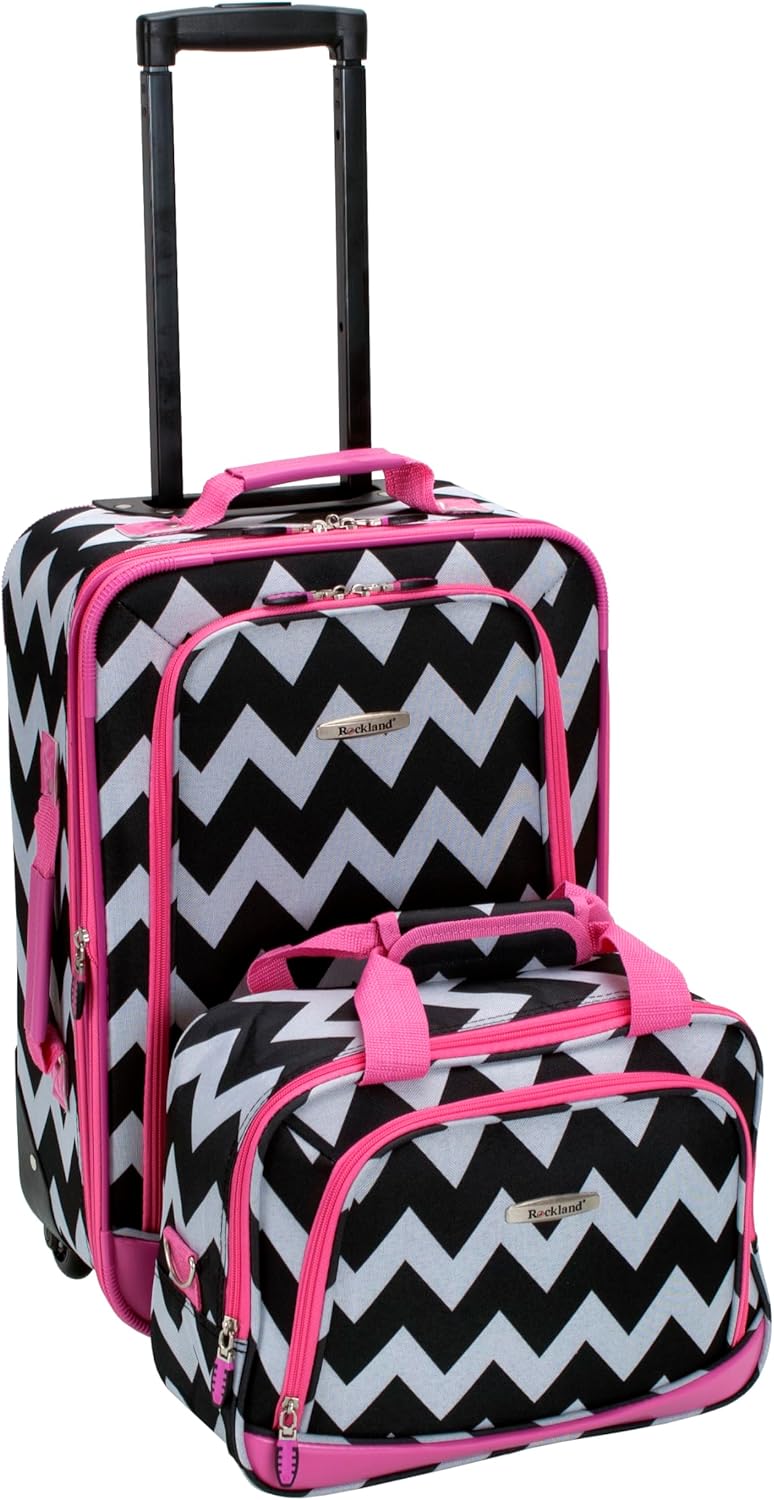 Fashion Softside Upright Luggage Set, Expandable, Wheel, Telescopic Handle,Turquoise, (14/19) - Colors A