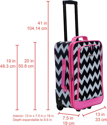 Fashion Softside Upright Luggage Set, Expandable, Wheel, Telescopic Handle,Turquoise, (14/19) - Colors A
