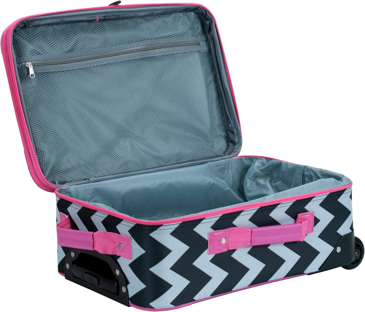 Fashion Softside Upright Luggage Set, Expandable, Wheel, Telescopic Handle,Turquoise, (14/19) - Colors A