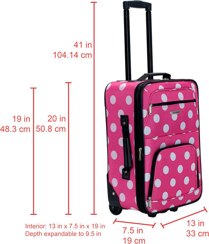 Fashion Softside Upright Luggage Set, Expandable, Wheel, Telescopic Handle,Turquoise, (14/19) - Colors A