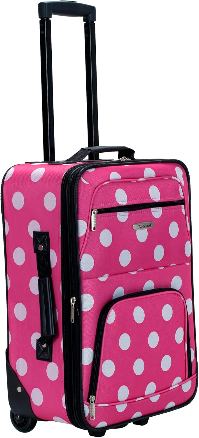 Fashion Softside Upright Luggage Set, Expandable, Wheel, Telescopic Handle,Turquoise, (14/19) - Colors A