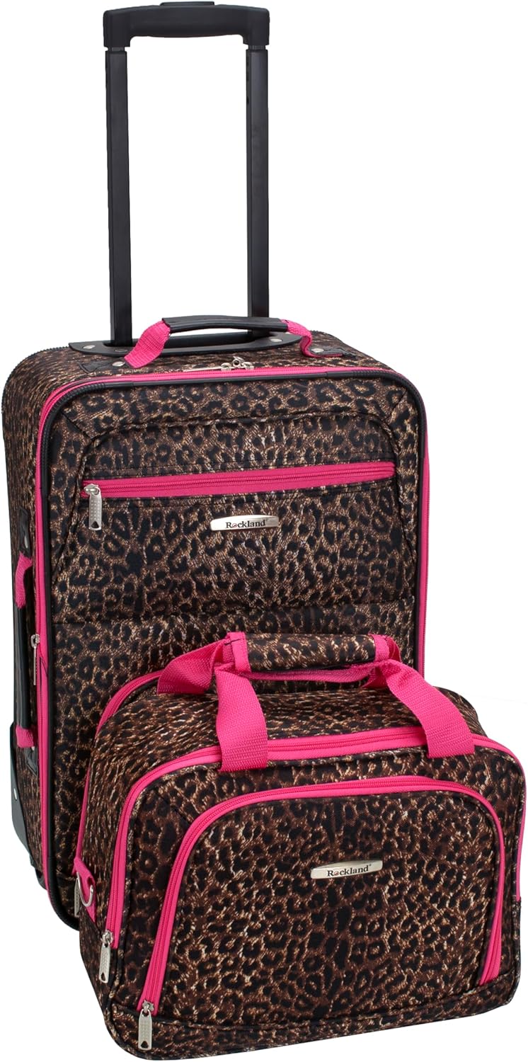 Fashion Softside Upright Luggage Set, Expandable, Wheel, Telescopic Handle,Turquoise, (14/19) - Colors A