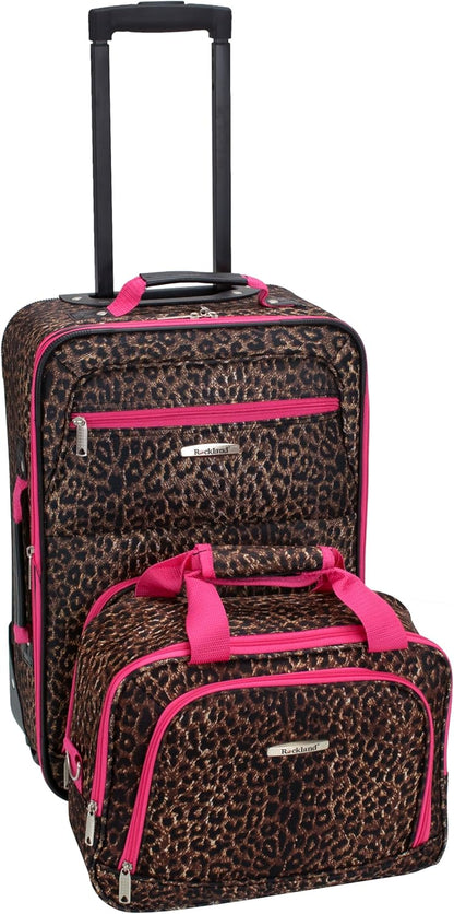 Fashion Softside Upright Luggage Set, Expandable, Wheel, Telescopic Handle,Turquoise, (14/19) - Colors A