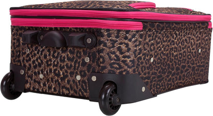 Fashion Softside Upright Luggage Set, Expandable, Wheel, Telescopic Handle,Turquoise, (14/19) - Colors A