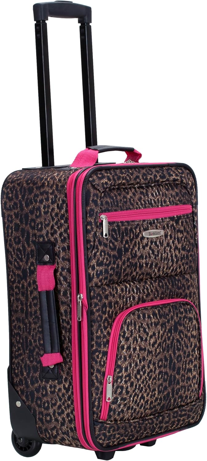 Fashion Softside Upright Luggage Set, Expandable, Wheel, Telescopic Handle,Turquoise, (14/19) - Colors A