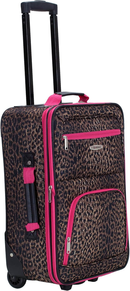 Fashion Softside Upright Luggage Set, Expandable, Wheel, Telescopic Handle,Turquoise, (14/19) - Colors A