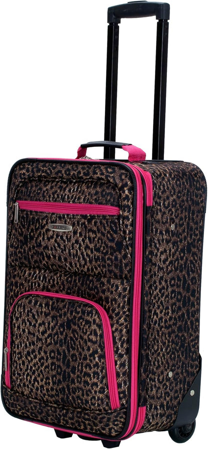 Fashion Softside Upright Luggage Set, Expandable, Wheel, Telescopic Handle,Turquoise, (14/19) - Colors A