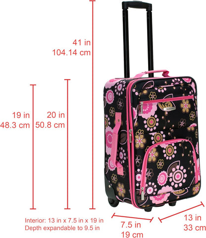 Fashion Softside Upright Luggage Set, Expandable, Wheel, Telescopic Handle,Turquoise, (14/19) - Colors A