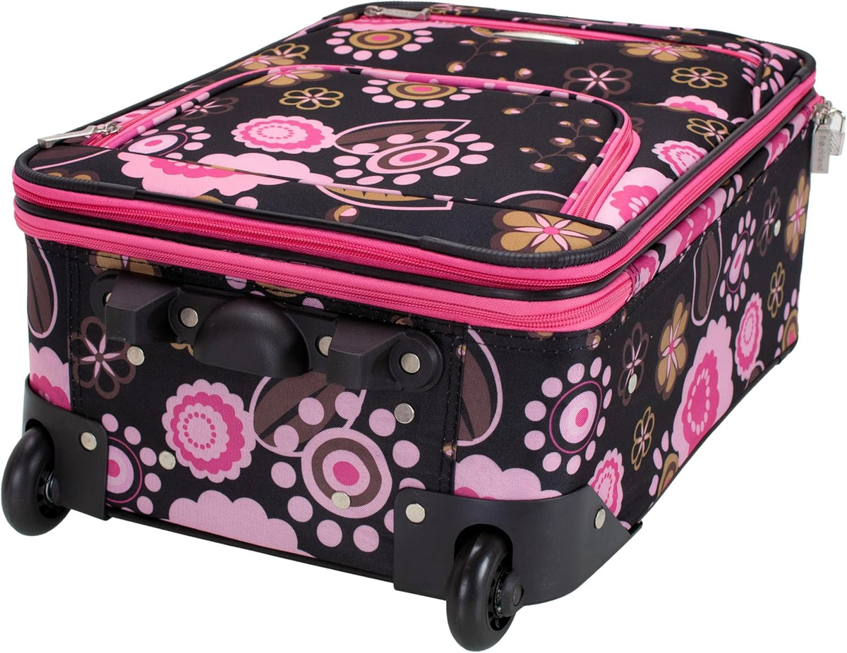 Fashion Softside Upright Luggage Set, Expandable, Wheel, Telescopic Handle,Turquoise, (14/19) - Colors A
