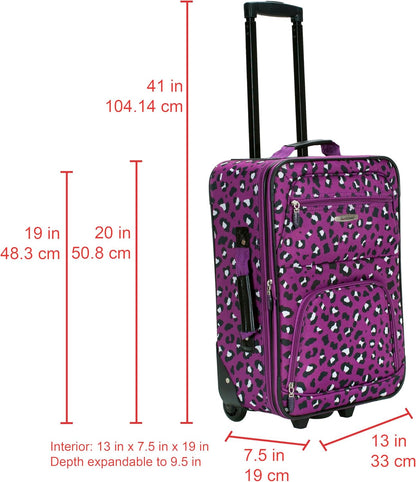 Fashion Softside Upright Luggage Set, Expandable, Wheel, Telescopic Handle,Turquoise, (14/19) - Colors A