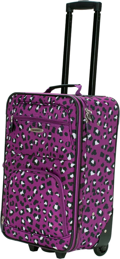 Fashion Softside Upright Luggage Set, Expandable, Wheel, Telescopic Handle,Turquoise, (14/19) - Colors A