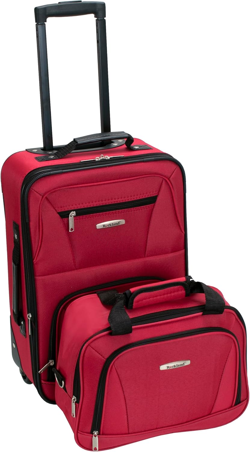 Fashion Softside Upright Luggage Set, Expandable, Wheel, Telescopic Handle,Turquoise, (14/19) - Colors A