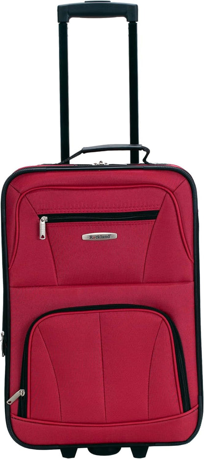 Fashion Softside Upright Luggage Set, Expandable, Wheel, Telescopic Handle,Turquoise, (14/19) - Colors A