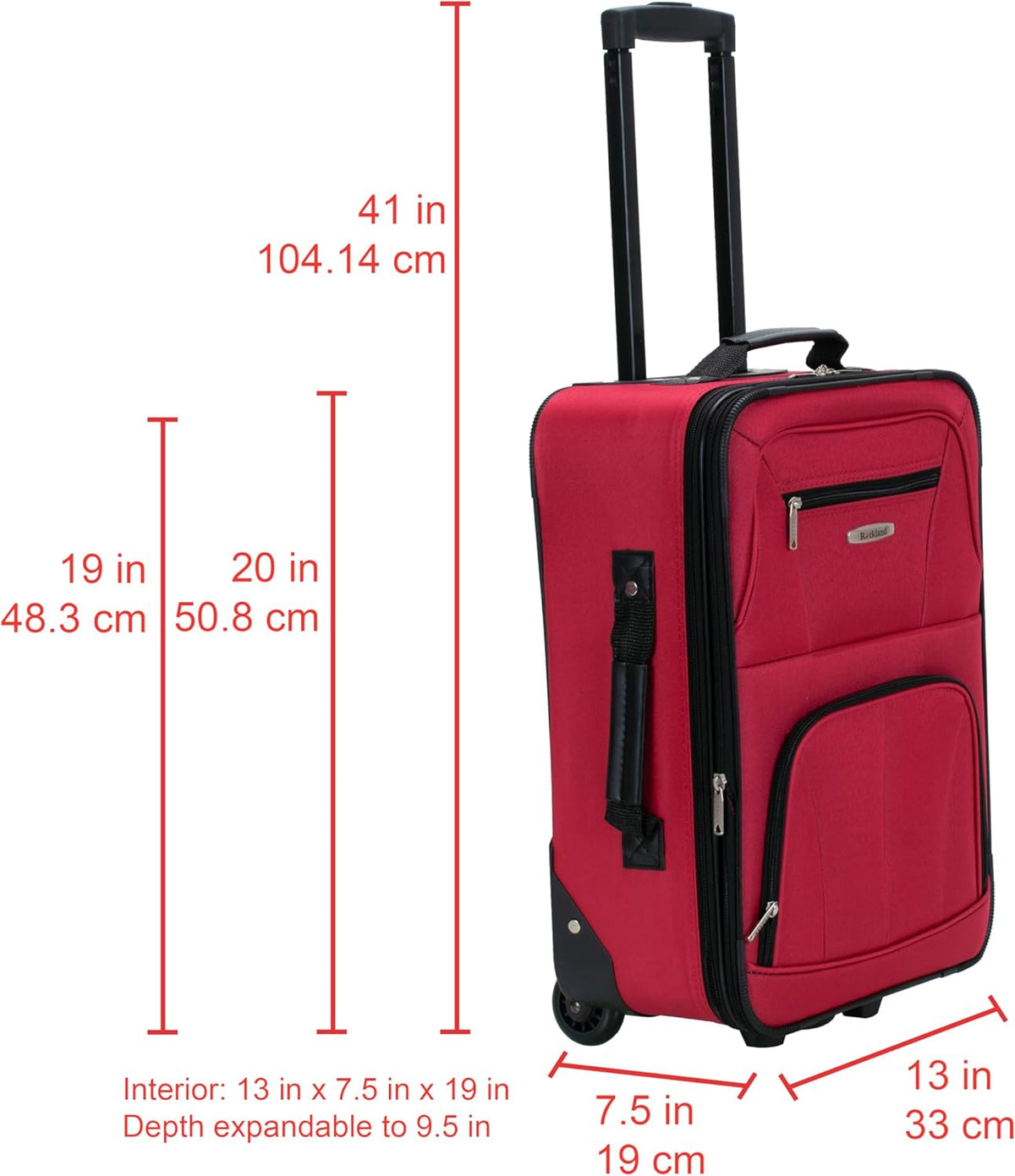 Fashion Softside Upright Luggage Set, Expandable, Wheel, Telescopic Handle,Turquoise, (14/19) - Colors A
