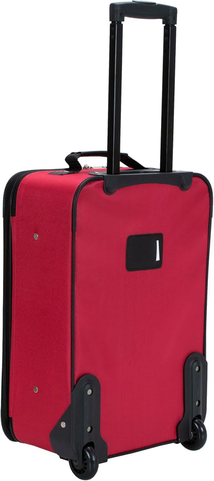 Fashion Softside Upright Luggage Set, Expandable, Wheel, Telescopic Handle,Turquoise, (14/19) - Colors A