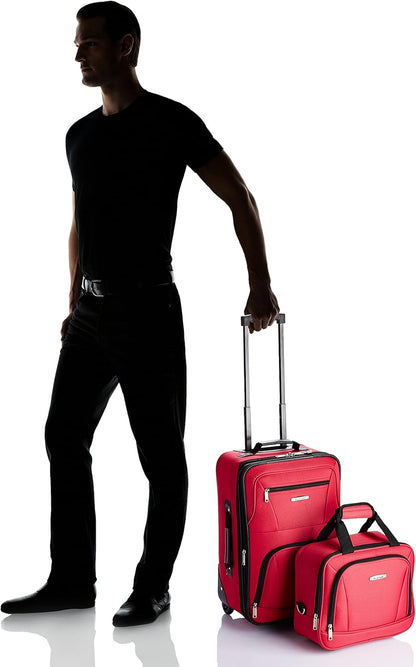 Fashion Softside Upright Luggage Set, Expandable, Wheel, Telescopic Handle,Turquoise, (14/19) - Colors A