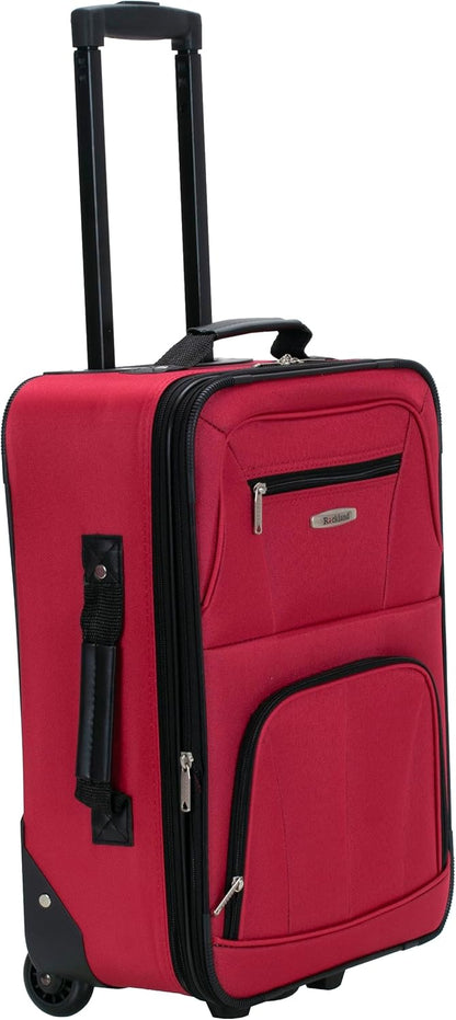 Fashion Softside Upright Luggage Set, Expandable, Wheel, Telescopic Handle,Turquoise, (14/19) - Colors A