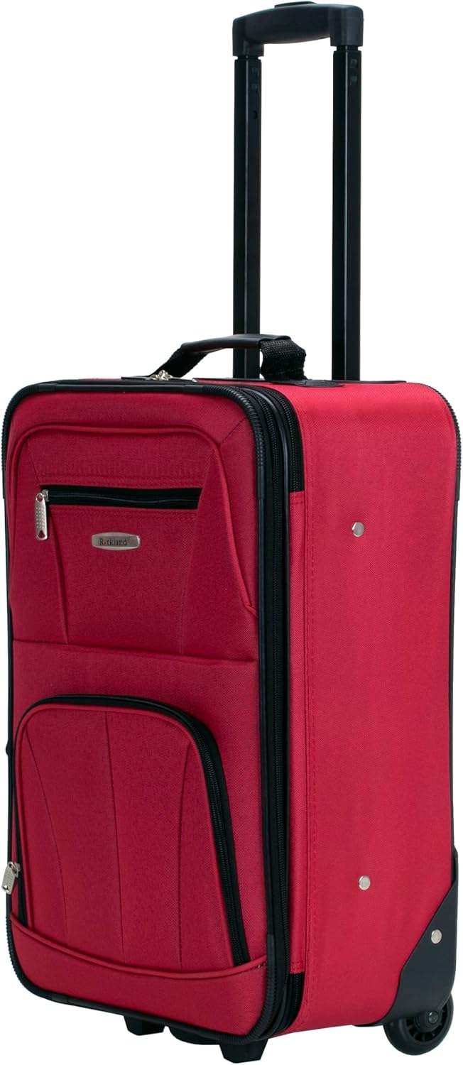 Fashion Softside Upright Luggage Set, Expandable, Wheel, Telescopic Handle,Turquoise, (14/19) - Colors A