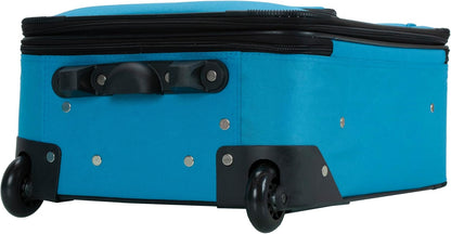 Fashion Softside Upright Luggage Set, Expandable, Wheel, Telescopic Handle,Turquoise, (14/19) - Colors A