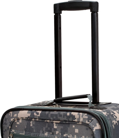Fashion Softside Upright Luggage Set, Expandable, Wheel, Telescopic Handle,Turquoise, (14/19) - Colors A