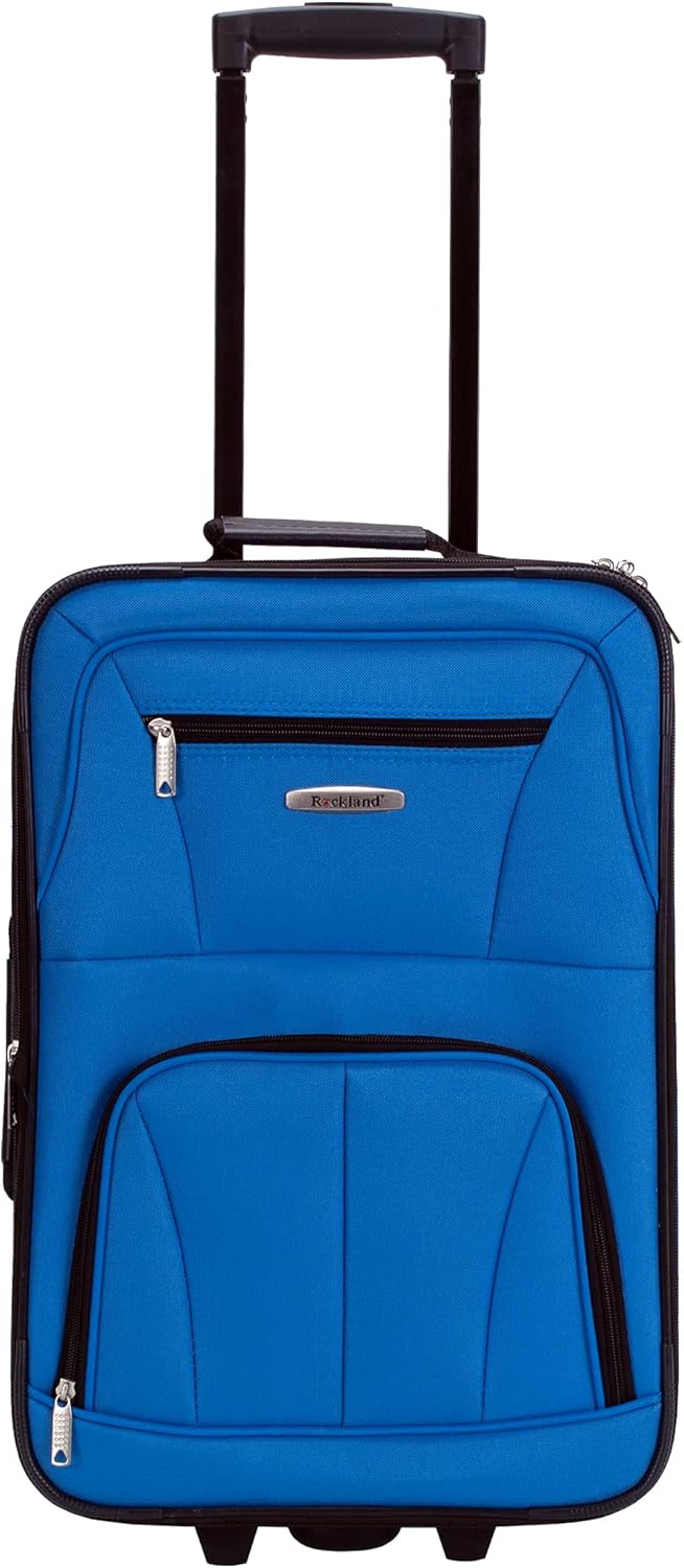 Fashion Softside Upright Luggage Set, Expandable, Wheel, Telescopic Handle,Turquoise, (14/19) - Colors A