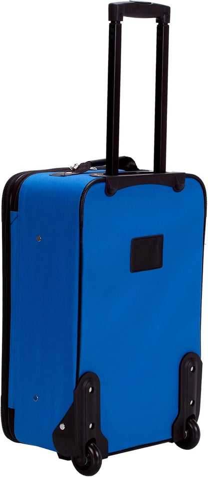 Fashion Softside Upright Luggage Set, Expandable, Wheel, Telescopic Handle,Turquoise, (14/19) - Colors A