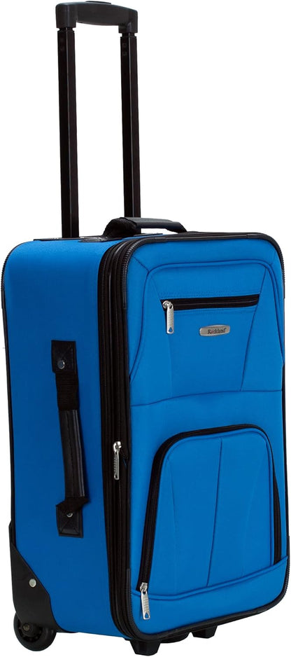 Fashion Softside Upright Luggage Set, Expandable, Wheel, Telescopic Handle,Turquoise, (14/19) - Colors A