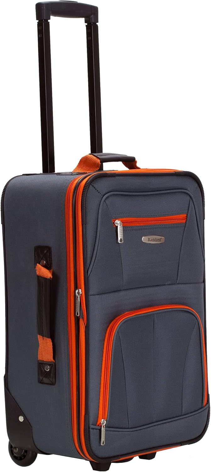 Fashion Softside Upright Luggage Set, Expandable, Wheel, Telescopic Handle,Turquoise, (14/19) - Colors A