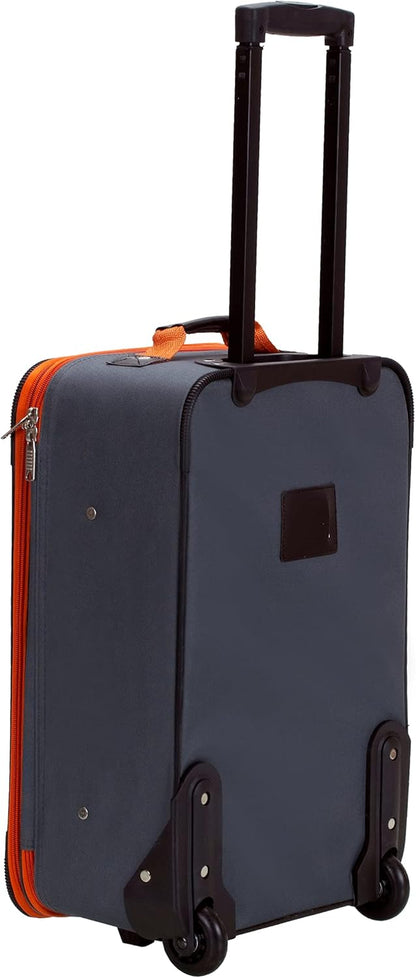 Fashion Softside Upright Luggage Set, Expandable, Wheel, Telescopic Handle,Turquoise, (14/19) - Colors A