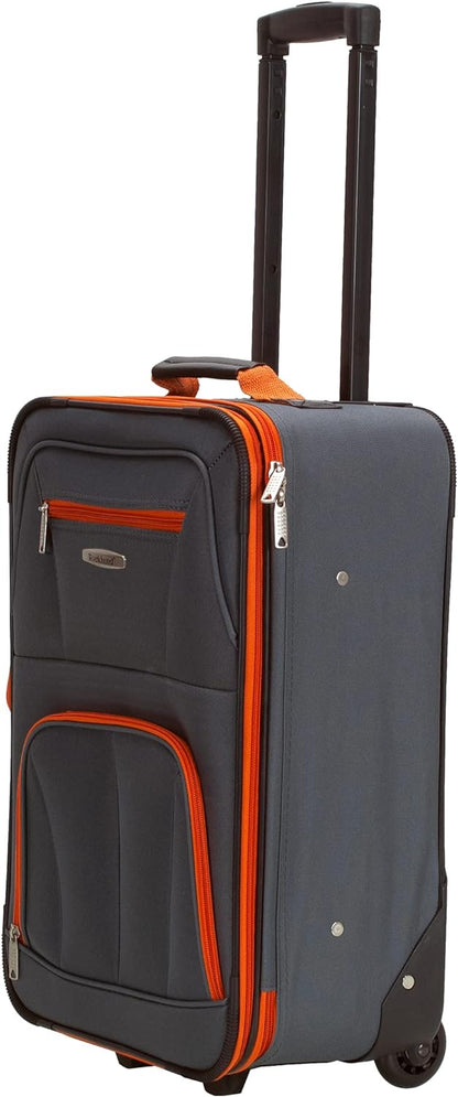 Fashion Softside Upright Luggage Set, Expandable, Wheel, Telescopic Handle,Turquoise, (14/19) - Colors A