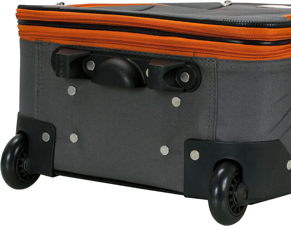 Fashion Softside Upright Luggage Set, Expandable, Wheel, Telescopic Handle,Turquoise, (14/19) - Colors A