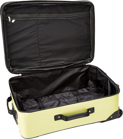 Fashion Softside Upright Luggage Set, Expandable, Wheel, Telescopic Handle,Turquoise, (14/19) - Colors A