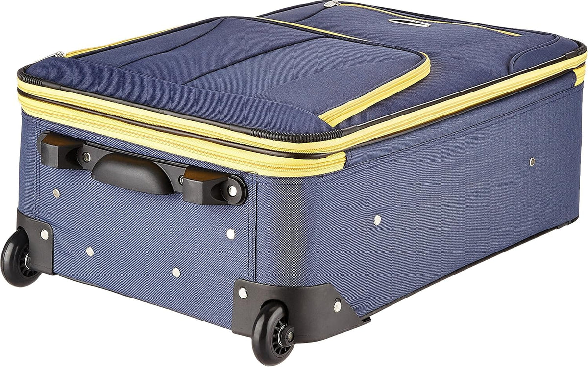 Fashion Softside Upright Luggage Set, Expandable, Wheel, Telescopic Handle,Turquoise, (14/19) - Colors A